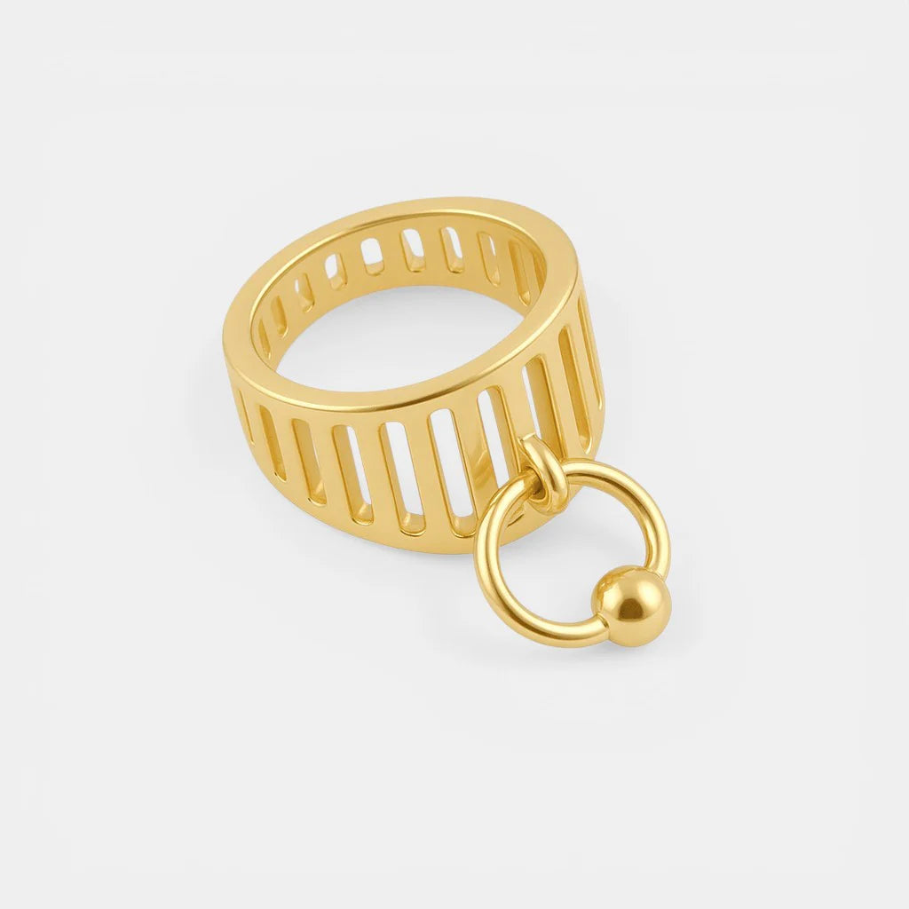 Annabel B - Half Caged Pierced Ring
